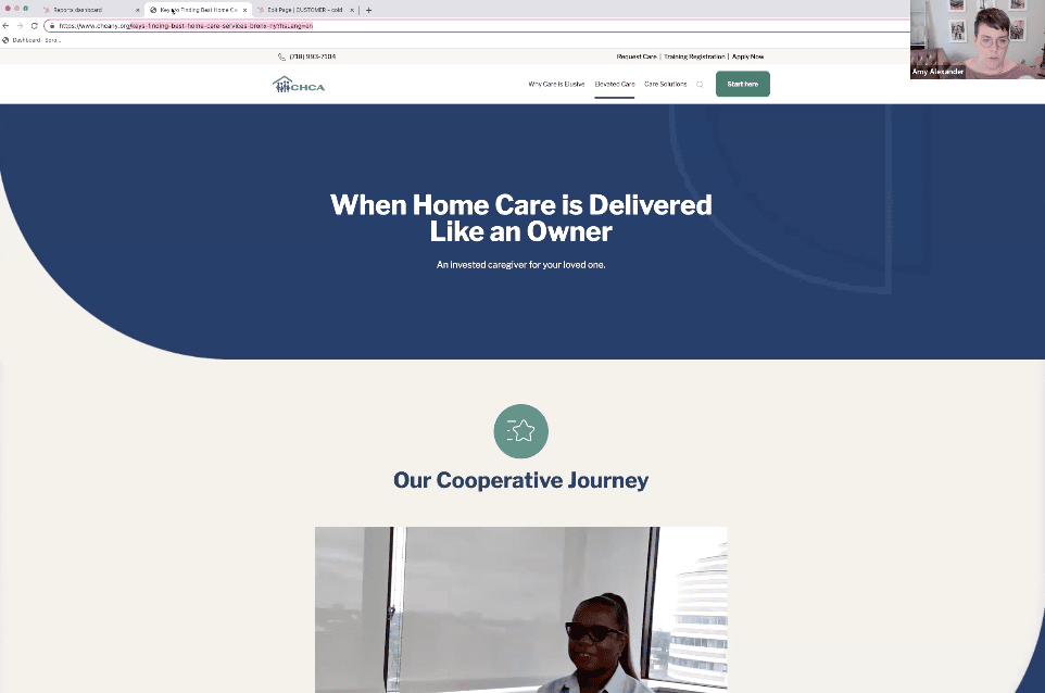 frontend of website