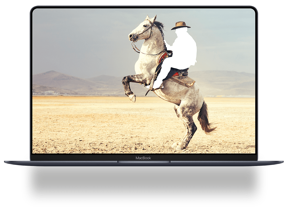 cowboy in macbook - torn out-transparent